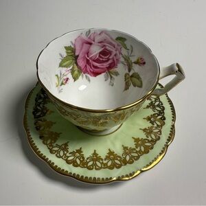 Elegant Floral Teacup and Saucer Set